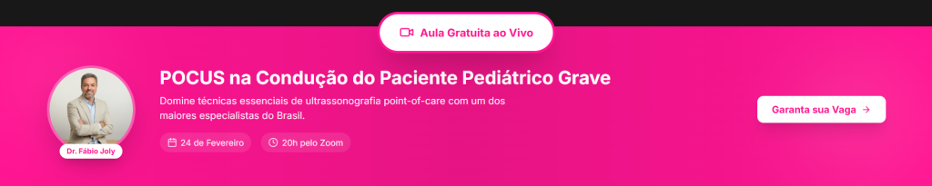 Banner de aula gratuita de Pocus Pediátrico