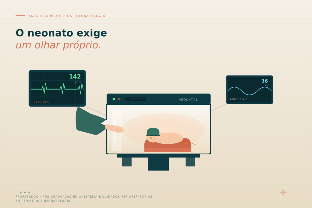 imagem ilustrativa sobre o cuidado que o neonato exige na anestesia pediátrica